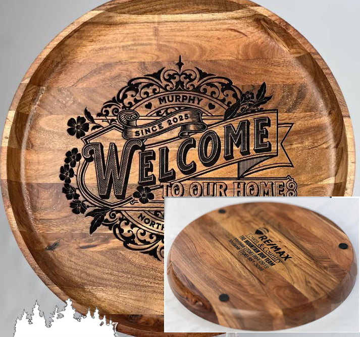 Home related serving board for realtor gift