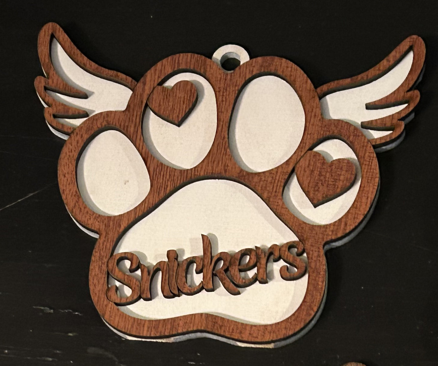 Custom name paw print ornament