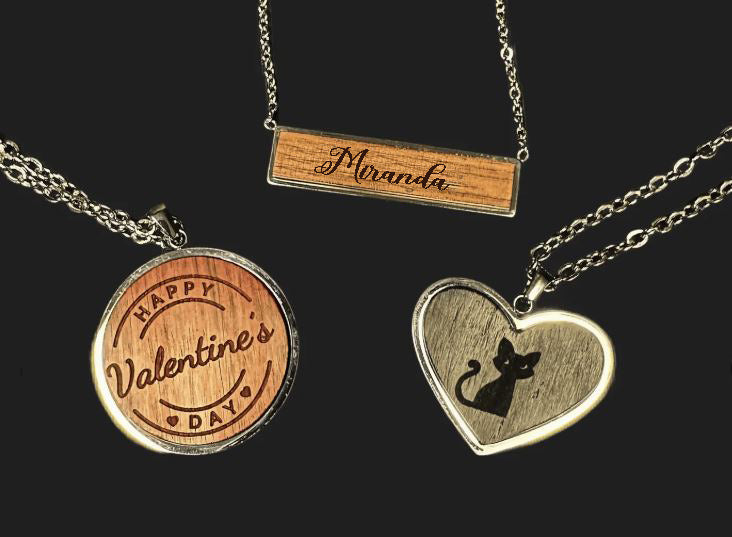 engraved wood jewelry