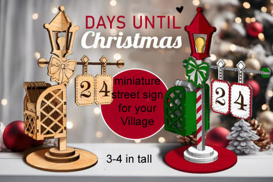 Christmas village street signs and accessories