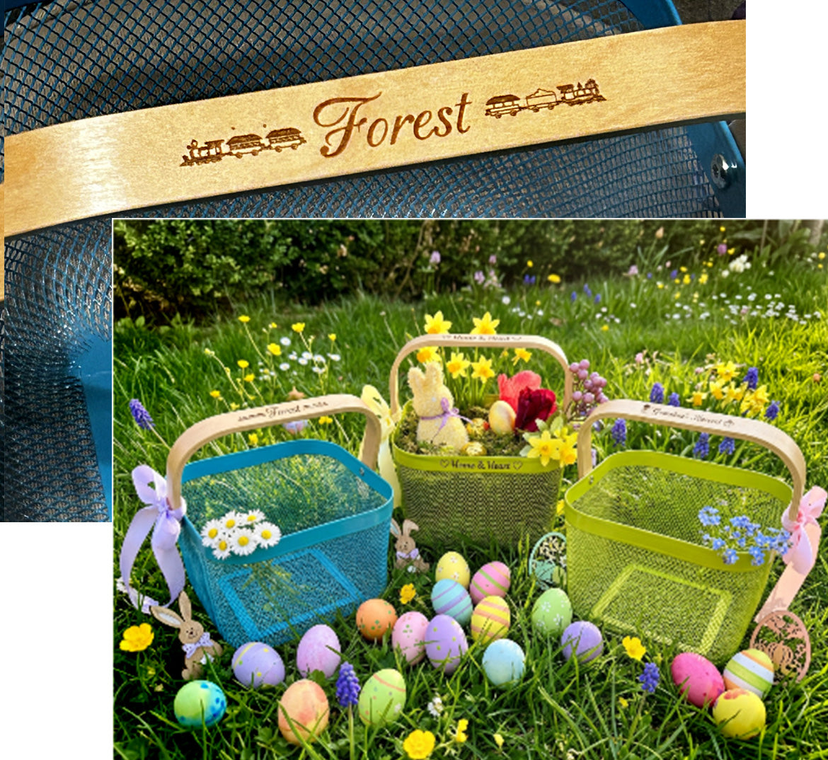 Engraved basket