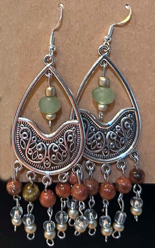Handcrafted Earrings silver finish