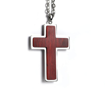 Engravable wood cross pendant