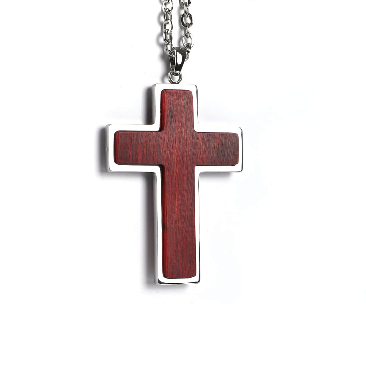 Cross wood necklace