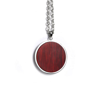 Engravable round wood pendant