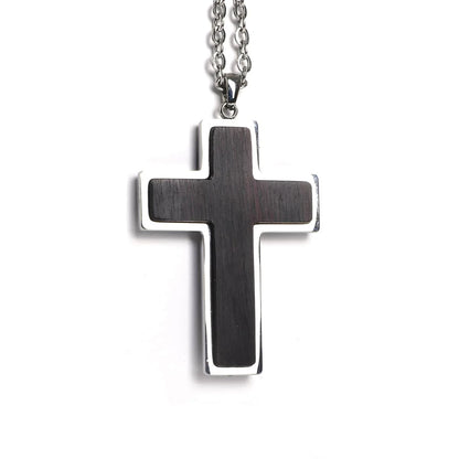 Engravable wood cross pendant