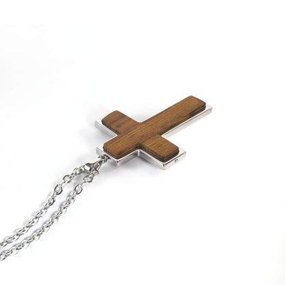 Cross wood necklace