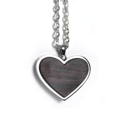 Engravable heart wood pendant