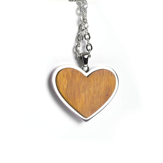 Engravable heart wood pendant