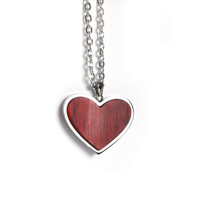 Engravable heart wood pendant