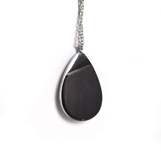 Teardrop wood necklace