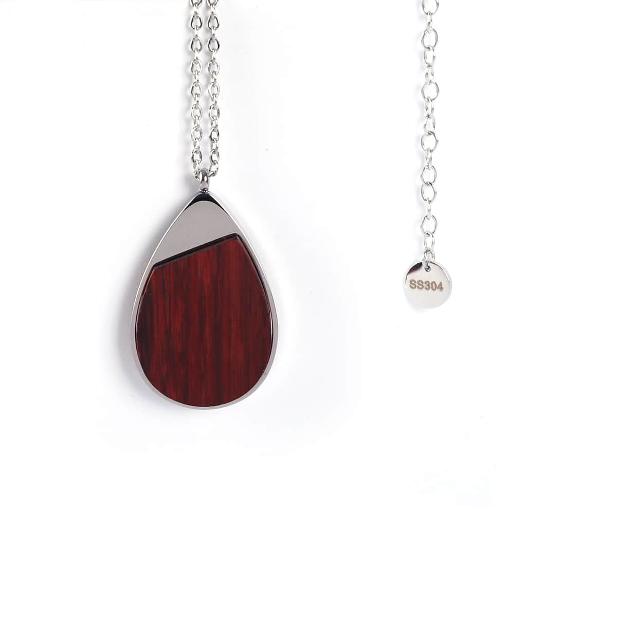 Teardrop wood necklace