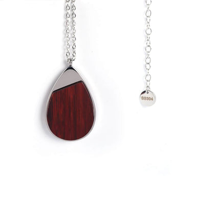 Teardrop wood necklace
