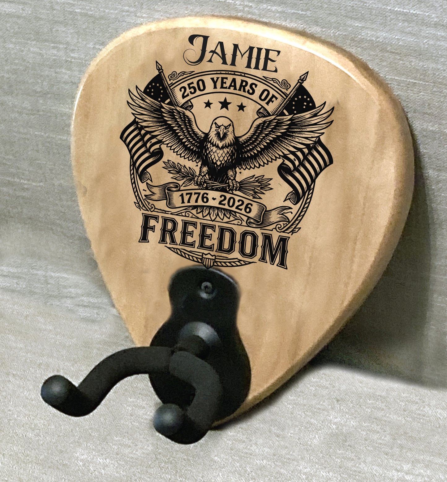Guitar hangers with custom name