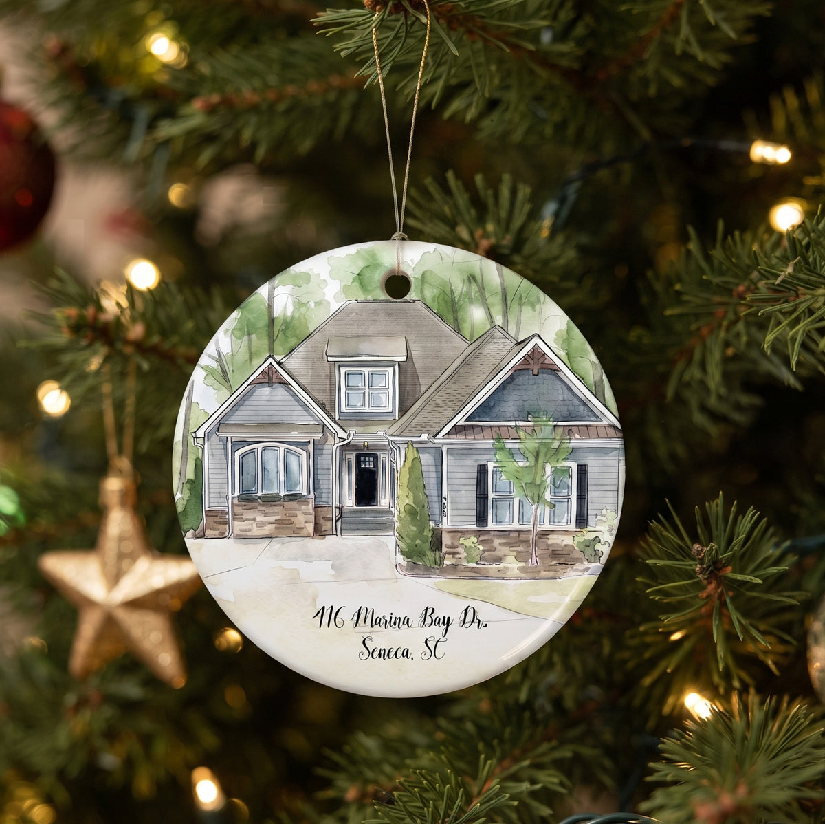 Custom designed Christmas ornament of your home