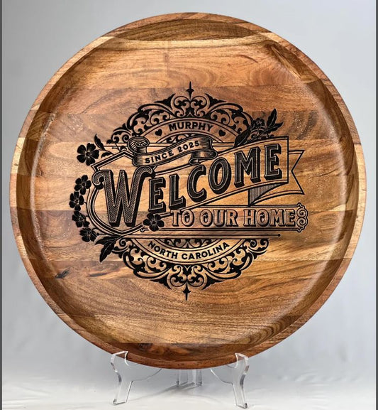 Home related serving board for realtor gift